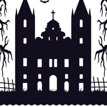 Intra απο ξύλο plywood  Χρώμα wenge 3mm-4mm πάχος - Halloween Haunted House Design 20 Δίασταση 15x15 cm INTRAFABR-99928140 - Image 1