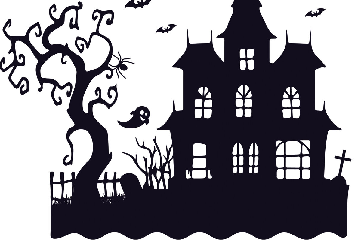 Intra απο ξύλο plywood  Χρώμα wenge 3mm-4mm πάχος - Halloween Haunted House Design 3 Δίασταση 15x15 cm INTRAFABR-99928204