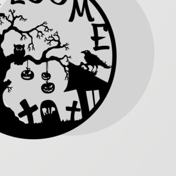 Intra απο ξύλο plywood  Χρώμα wenge 3mm-4mm πάχος - Πακέτο σημαδιών καλωσορίσματος Halloween Haunted Δίασταση 40x50 cm INTRAFABR-77093196 - Image 3