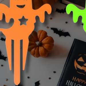 Intra απο ξύλο plywood  Χρώμα wenge 3mm-4mm πάχος - Σελιδοδείκτες Halloween Heart & Star Ghost Δίασταση 15x15 cm INTRAFABR-77093363