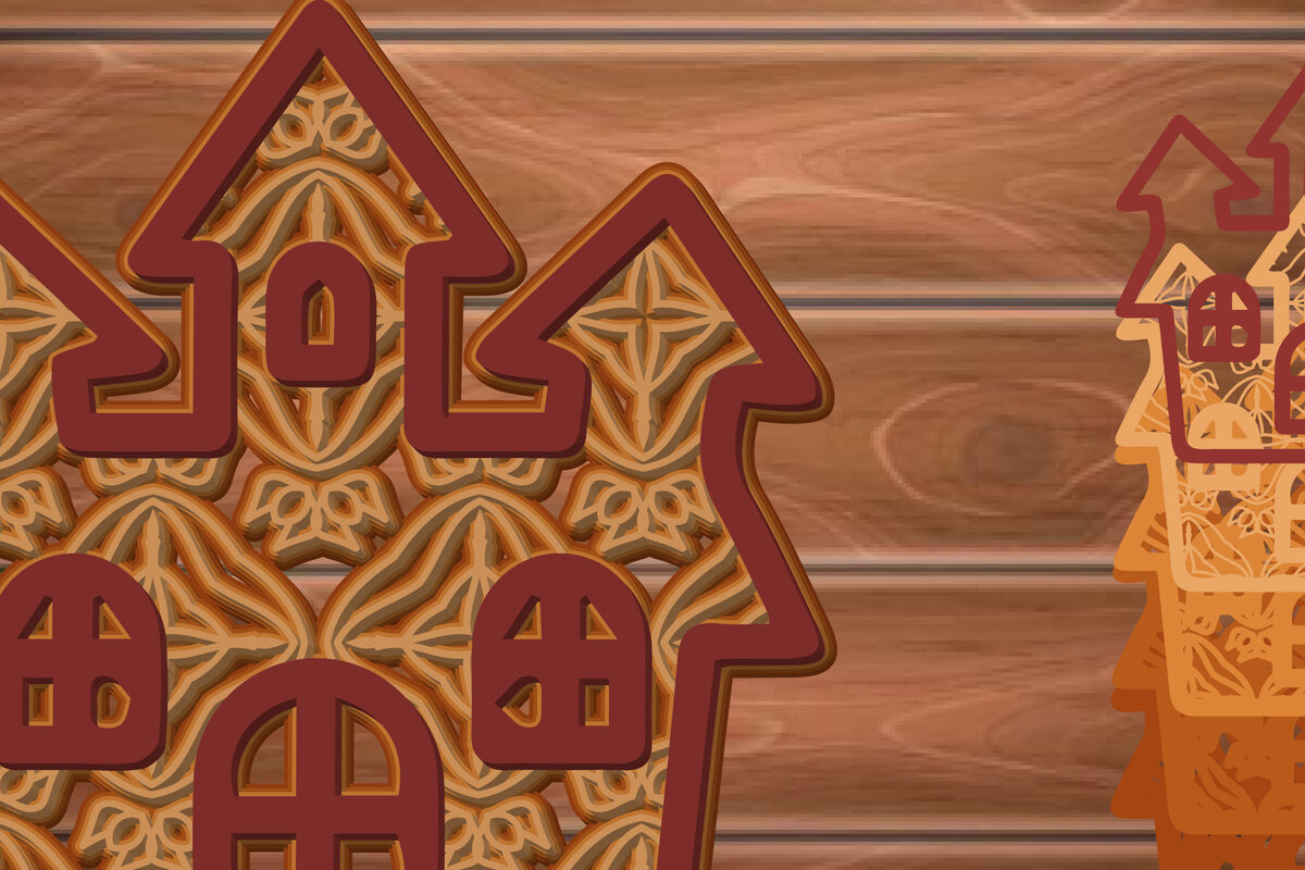 Intra απο ξύλο plywood  Χρώμα wenge 3mm-4mm πάχος - Halloween Home Multi Layer Frame Δίασταση 20x25 cm INTRAFABR-77093459