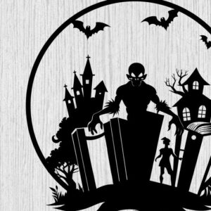 Intra απο ξύλο plywood  Χρώμα wenge 3mm-4mm πάχος - Βιβλία τρόμου Halloween τέχνη τοίχου Δίασταση 40x50 cm INTRAFABR-80139330