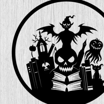 Intra απο ξύλο plywood  Χρώμα wenge 3mm-4mm πάχος - Βιβλία τρόμου Halloween τέχνη τοίχου Δίασταση 40x50 cm INTRAFABR-80139398 - Image 1