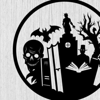 Intra απο ξύλο plywood Χρώμα wenge 3mm-4mm πάχος - Βιβλία τρόμου Halloween τέχνη τοίχου Δίασταση 40x50 cm INTRAFABR-80139428 - Image 1