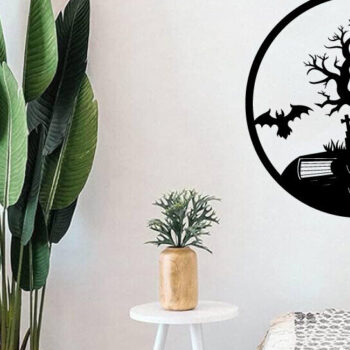 Intra απο ξύλο plywood Χρώμα wenge 3mm-4mm πάχος - Βιβλία τρόμου Halloween τέχνη τοίχου Δίασταση 40x50 cm INTRAFABR-76594841 - Image 3