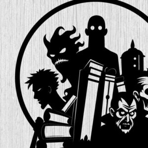 Intra απο ξύλο plywood  Χρώμα wenge 3mm-4mm πάχος - Βιβλία τρόμου Halloween τέχνη τοίχου Δίασταση 40x50 cm INTRAFABR-76594914