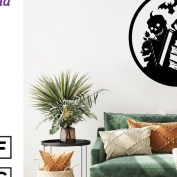 Intra απο ξύλο plywood  Χρώμα wenge 3mm-4mm πάχος - Βιβλία τρόμου Halloween τέχνη τοίχου Δίασταση 40x50 cm INTRAFABR-83548633 - Image 2