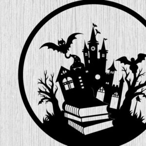 Intra απο ξύλο plywood  Χρώμα wenge 3mm-4mm πάχος - Βιβλία τρόμου Halloween τέχνη τοίχου Δίασταση 40x50 cm INTRAFABR-83549752