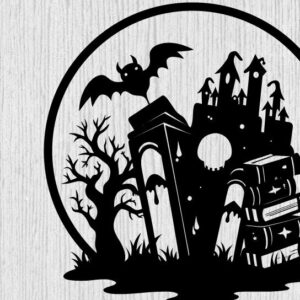 Intra απο ξύλο plywood  Χρώμα wenge 3mm-4mm πάχος - Βιβλία τρόμου Halloween τέχνη τοίχου Δίασταση 40x50 cm INTRAFABR-83548460