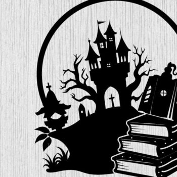 Intra απο ξύλο plywood  Χρώμα wenge 3mm-4mm πάχος - Βιβλία τρόμου Halloween τέχνη τοίχου Δίασταση 40x50 cm INTRAFABR-83548550 - Image 1