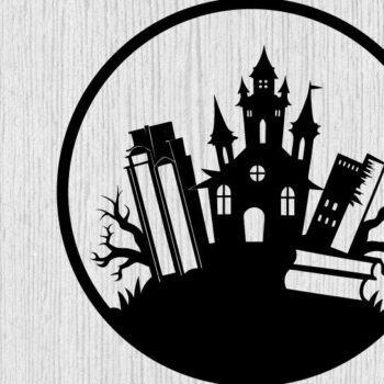 Intra απο ξύλο plywood  Χρώμα wenge 3mm-4mm πάχος - Βιβλία τρόμου Halloween τέχνη τοίχου Δίασταση 40x50 cm INTRAFABR-83548573 - Image 1