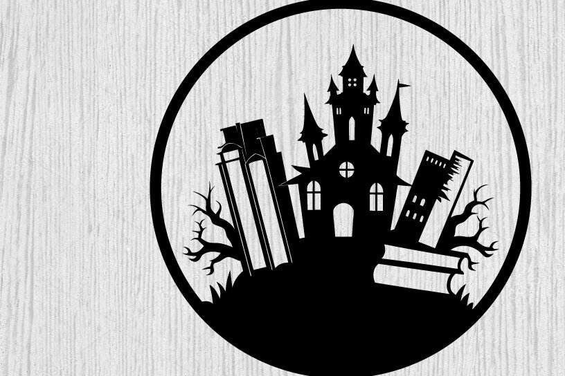 Intra απο ξύλο plywood  Χρώμα wenge 3mm-4mm πάχος - Βιβλία τρόμου Halloween τέχνη τοίχου Δίασταση 40x50 cm INTRAFABR-83548573