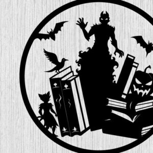 Intra απο ξύλο plywood  Χρώμα wenge 3mm-4mm πάχος - Βιβλία τρόμου Halloween τέχνη τοίχου Δίασταση 40x50 cm INTRAFABR-83548390