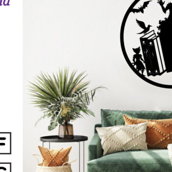 Intra απο ξύλο plywood  Χρώμα wenge 3mm-4mm πάχος - Βιβλία τρόμου Halloween τέχνη τοίχου Δίασταση 40x50 cm INTRAFABR-83548390 - Image 2