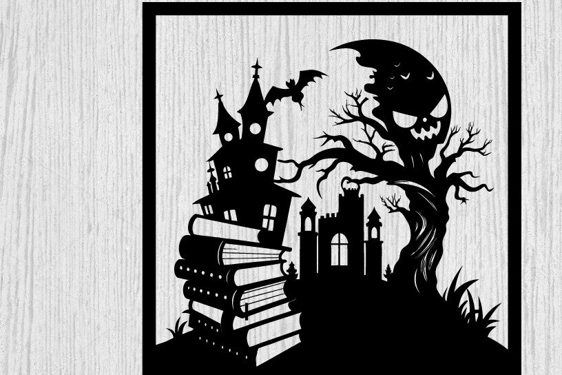 Intra απο ξύλο plywood  Χρώμα wenge 3mm-4mm πάχος - Halloween Horrors in This House Metal Δίασταση 40x50 cm INTRAFABR-99566858