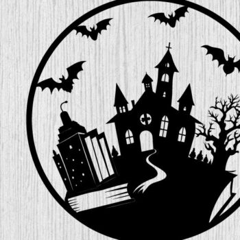 Intra απο ξύλο plywood  Χρώμα wenge 3mm-4mm πάχος - Halloween Horrors in This House Metal Δίασταση 40x50 cm INTRAFABR-99566891 - Image 1