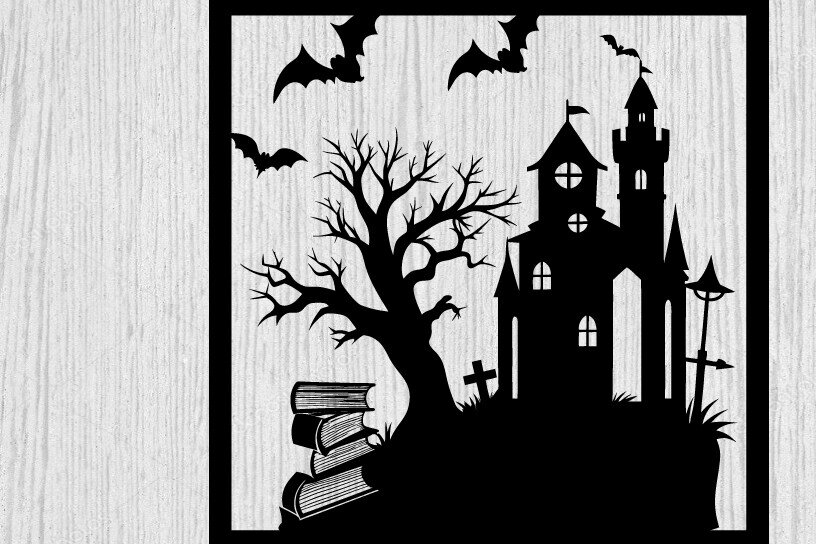 Intra απο ξύλο plywood  Χρώμα wenge 3mm-4mm πάχος - Halloween Horrors in This House Metal Δίασταση 40x50 cm INTRAFABR-99566919