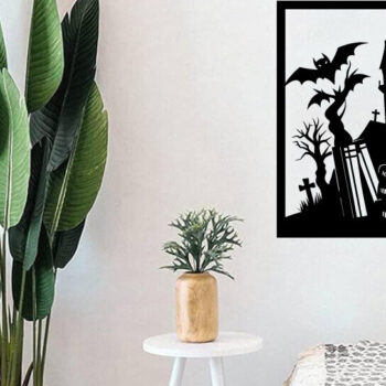 Intra απο ξύλο plywood  Χρώμα wenge 3mm-4mm πάχος - Halloween Horrors in This House Metal Δίασταση 40x50 cm INTRAFABR-100060288 - Image 2