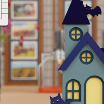 Intra απο ξύλο plywood  Χρώμα wenge 3mm-4mm πάχος - Halloween House 3D Πολυεπίπεδη κοπή Δίασταση 20x25 cm INTRAFABR-72052338 - Image 2