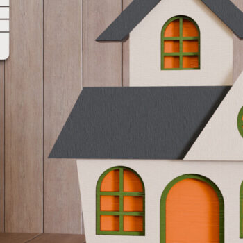 Intra απο ξύλο plywood  Χρώμα wenge 3mm-4mm πάχος - Halloween House 3D Πολυεπίπεδη κοπή Δίασταση 20x25 cm INTRAFABR-72052338 - Image 5