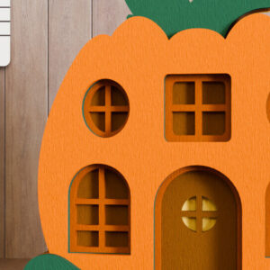 Intra απο ξύλο plywood  Χρώμα wenge 3mm-4mm πάχος - Halloween House 3D Πολυεπίπεδη κοπή Δίασταση 20x25 cm INTRAFABR-116575536