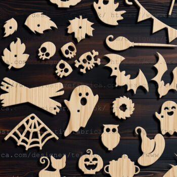 Intra απο ξύλο plywood  Χρώμα wenge 3mm-4mm πάχος - Halloween House Advent Calendar Δίασταση 15x15 cm INTRAFABR-91146975 - Image 4