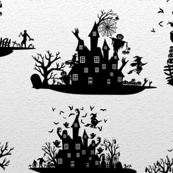 Intra απο ξύλο plywood  Χρώμα wenge 3mm-4mm πάχος - Halloween Hunted Big Boo Mega House Δίασταση 15x15 cm INTRAFABR-123094527 - Image 1