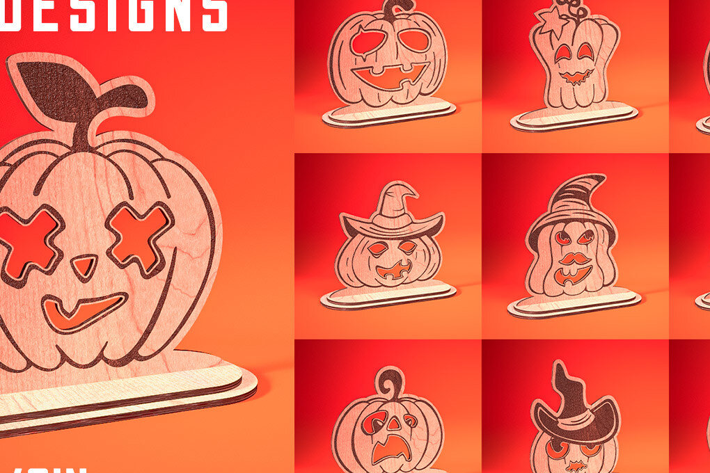 Intra απο ξύλο plywood  Χρώμα wenge 3mm-4mm πάχος - Halloween Jack O Lantern Decor Δίασταση 15x15 cm INTRAFABR-123092599