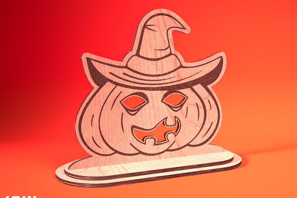 Intra απο ξύλο plywood  Χρώμα wenge 3mm-4mm πάχος - Halloween Jack O Lantern Decor Δίασταση 15x15 cm INTRAFABR-123092536