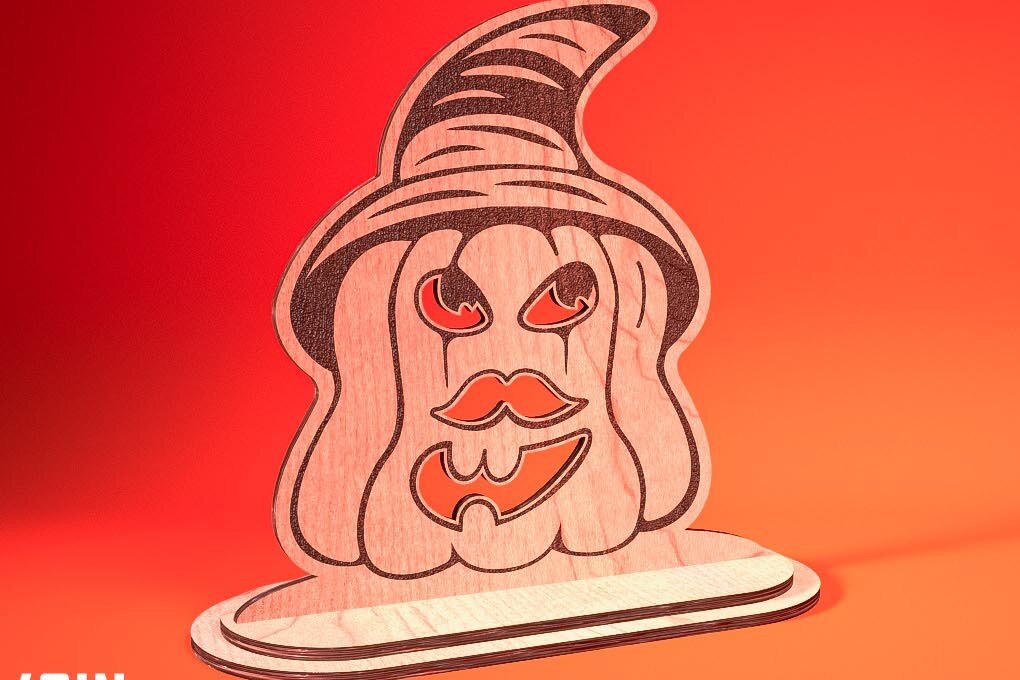 Intra απο ξύλο plywood  Χρώμα wenge 3mm-4mm πάχος - Halloween Jack O Lantern Decor Δίασταση 15x15 cm INTRAFABR-123092537