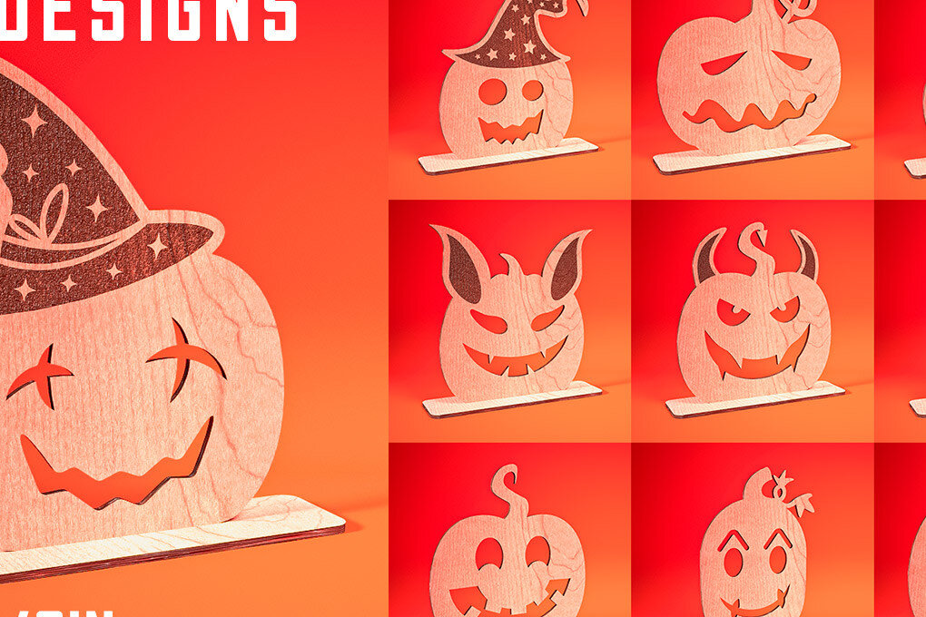 Intra απο ξύλο plywood  Χρώμα wenge 3mm-4mm πάχος - Halloween Jack O Lantern Decor Δίασταση 15x15 cm INTRAFABR-123092539