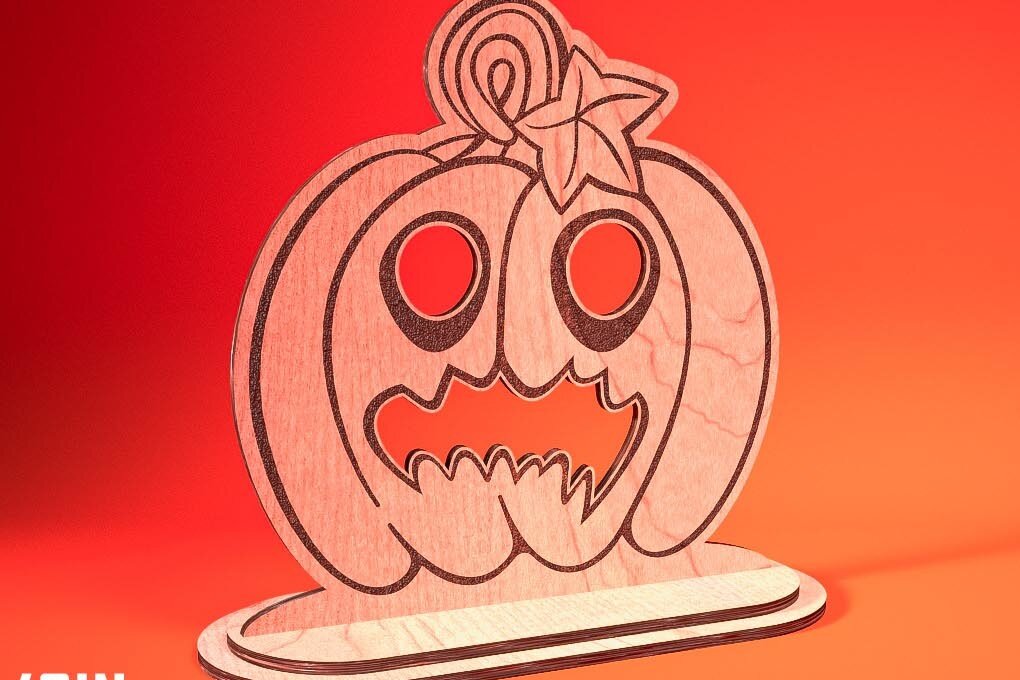 Intra απο ξύλο plywood  Χρώμα wenge 3mm-4mm πάχος - Halloween Jack O Lantern Decor Δίασταση 15x15 cm INTRAFABR-123092543