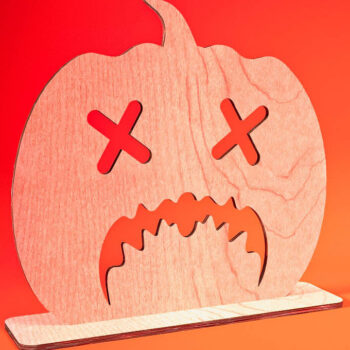 Intra απο ξύλο plywood  Χρώμα wenge 3mm-4mm πάχος - Halloween Jack O Lantern Decor Δίασταση 15x15 cm INTRAFABR-116600938 - Image 1