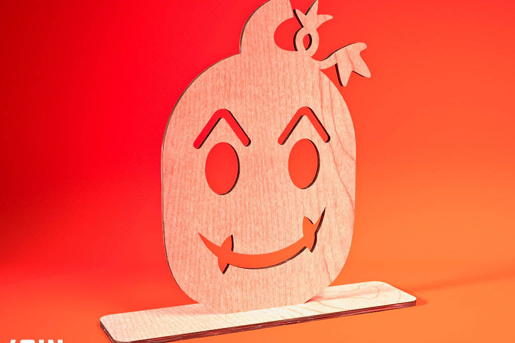 Intra απο ξύλο plywood  Χρώμα wenge 3mm-4mm πάχος - Halloween Jack O Lantern Decor Δίασταση 15x15 cm INTRAFABR-116600944