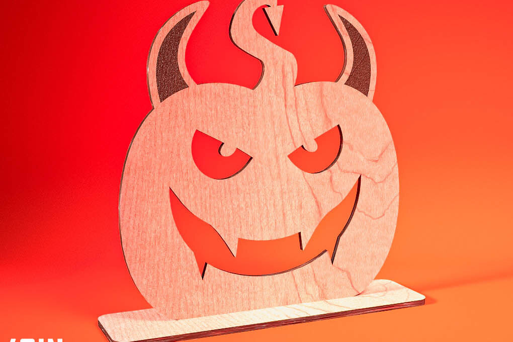 Intra απο ξύλο plywood  Χρώμα wenge 3mm-4mm πάχος - Halloween Jack O Lantern Decor Δίασταση 15x15 cm INTRAFABR-116600958