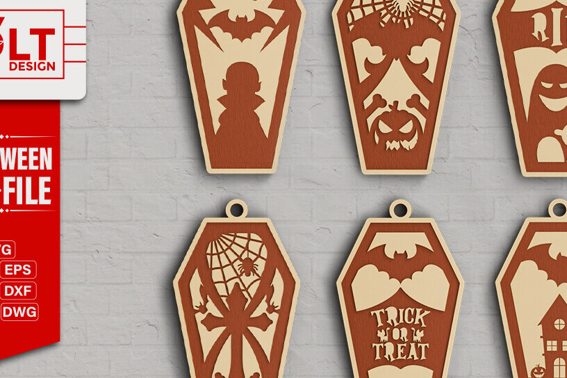 Intra απο ξύλο plywood  Χρώμα wenge 3mm-4mm πάχος - Δέσμη κοπής με λέιζερ για Halloween Key Chain Δίασταση 20x25 cm INTRAFABR-114666394