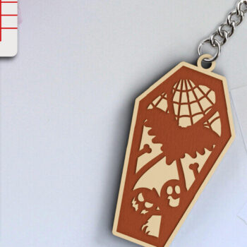 Intra απο ξύλο plywood  Χρώμα wenge 3mm-4mm πάχος - κοπής λέιζερ για Halloween Key Chain Δίασταση 20x25 cm INTRAFABR-124401572 - Image 1