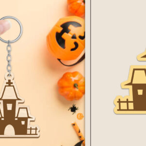 Intra απο ξύλο plywood  Χρώμα wenge 3mm-4mm πάχος - Αποκριάτικο μπρελόκ με λέιζερ Δίασταση 4x4 cm INTRAFABR-105419412