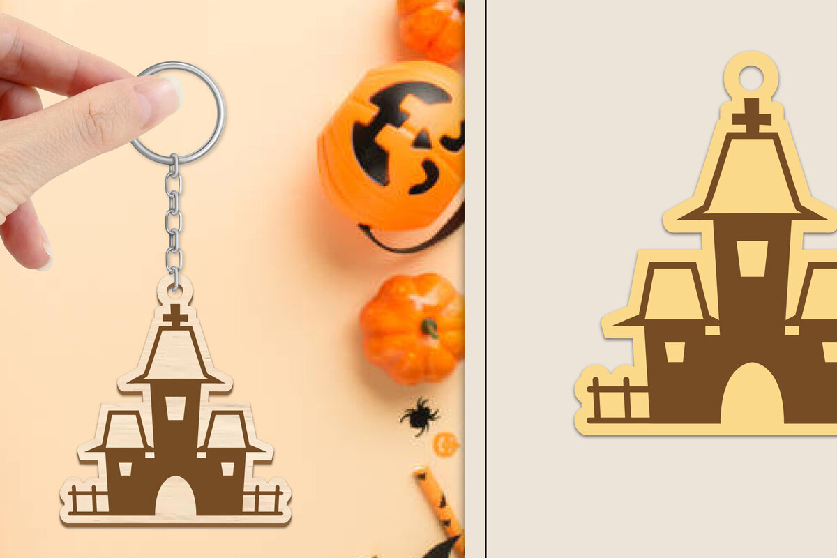 Intra απο ξύλο plywood  Χρώμα wenge 3mm-4mm πάχος - Αποκριάτικο μπρελόκ με λέιζερ Δίασταση 4x4 cm INTRAFABR-105419412