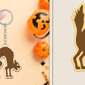 Intra απο ξύλο plywood  Χρώμα wenge 3mm-4mm πάχος - Αποκριάτικο μπρελόκ με λέιζερ Δίασταση 4x4 cm INTRAFABR-62327553 - Image 1