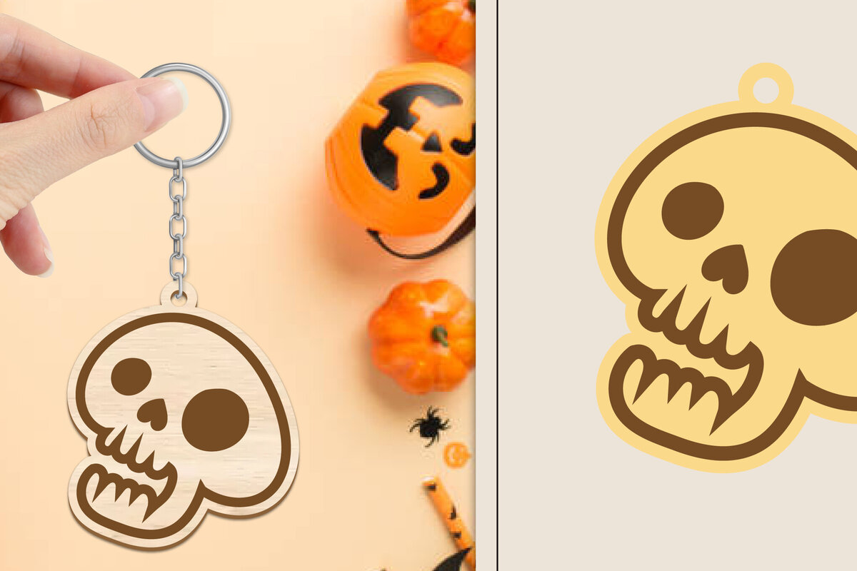 Intra απο ξύλο plywood  Χρώμα wenge 3mm-4mm πάχος - Αποκριάτικο μπρελόκ με λέιζερ Δίασταση 4x4 cm INTRAFABR-44102437