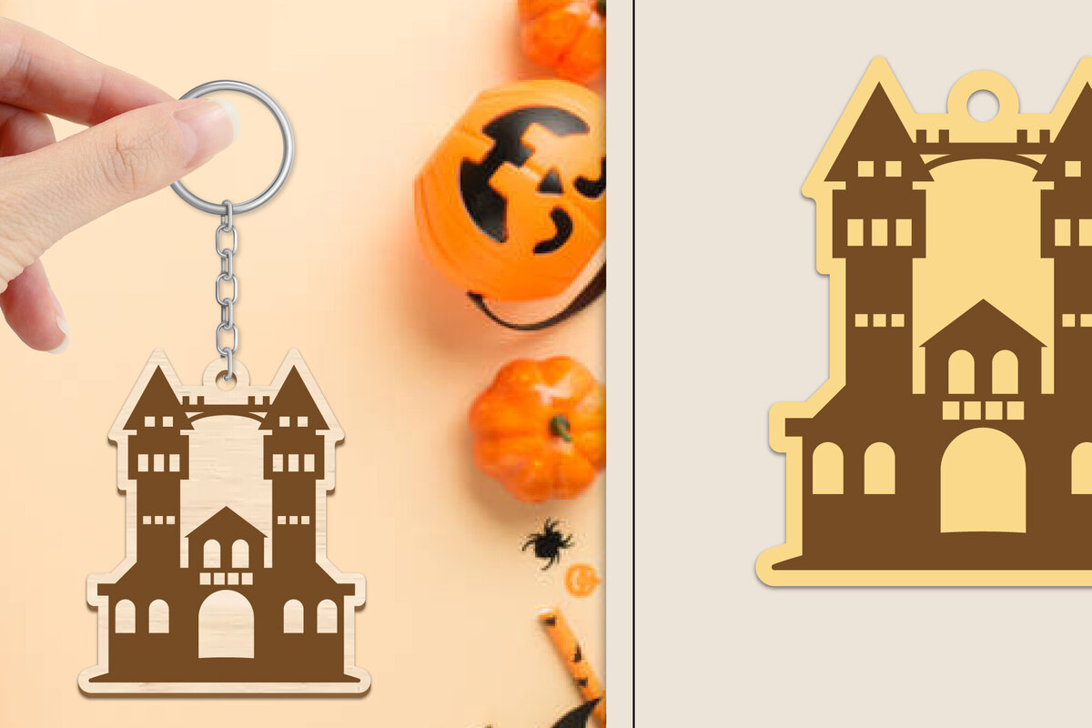 Intra απο ξύλο plywood  Χρώμα wenge 3mm-4mm πάχος - Αποκριάτικο μπρελόκ με λέιζερ Δίασταση 4x4 cm INTRAFABR-55888342