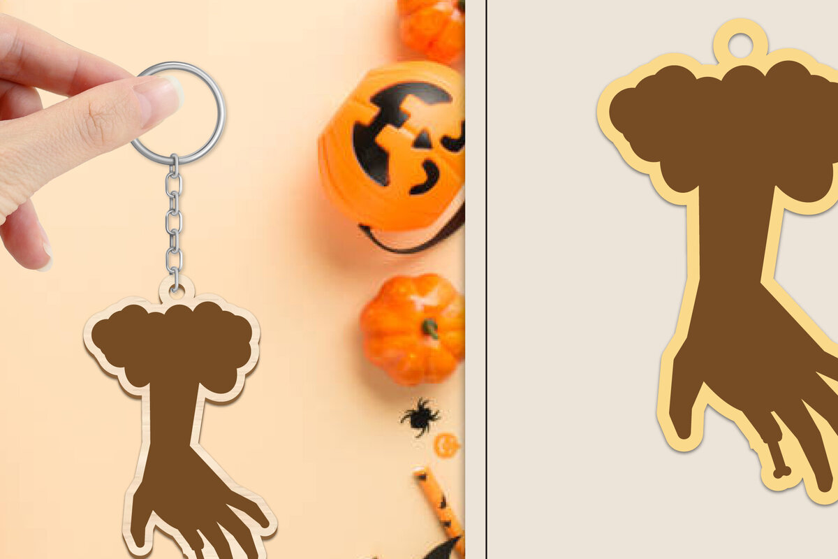 Intra απο ξύλο plywood  Χρώμα wenge 3mm-4mm πάχος - Αποκριάτικο μπρελόκ με λέιζερ Δίασταση 4x4 cm INTRAFABR-117989656