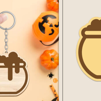 Intra απο ξύλο plywood  Χρώμα wenge 3mm-4mm πάχος - Αποκριάτικο μπρελόκ με λέιζερ Δίασταση 4x4 cm INTRAFABR-38660575 - Image 1