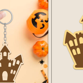 Intra απο ξύλο plywood  Χρώμα wenge 3mm-4mm πάχος - Αποκριάτικο μπρελόκ με λέιζερ Δίασταση 4x4 cm INTRAFABR-113152871 - Image 1