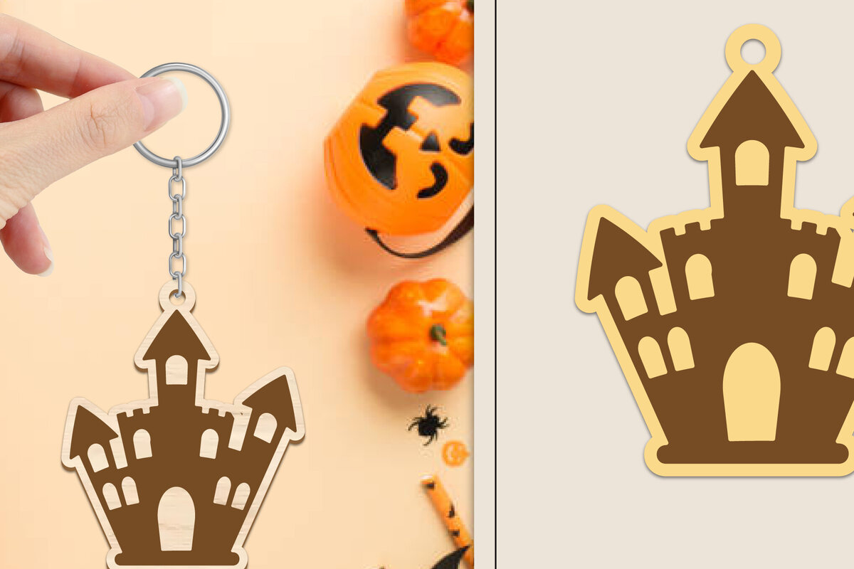 Intra απο ξύλο plywood  Χρώμα wenge 3mm-4mm πάχος - Αποκριάτικο μπρελόκ με λέιζερ Δίασταση 4x4 cm INTRAFABR-113152871