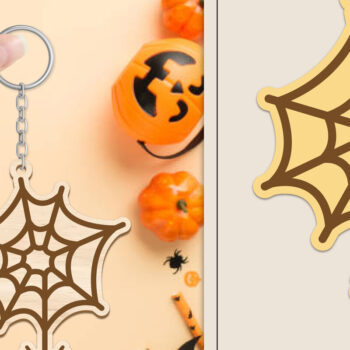 Intra απο ξύλο plywood  Χρώμα wenge 3mm-4mm πάχος - Αποκριάτικο μπρελόκ με λέιζερ Δίασταση 4x4 cm INTRAFABR-69190992 - Image 1