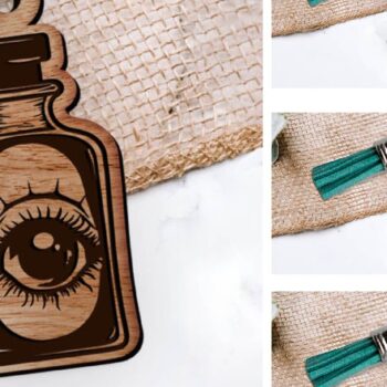 Intra απο ξύλο plywood  Χρώμα wenge 3mm-4mm πάχος - Αποκριάτικο μπρελόκ με λέιζερ. 31 Οκτώβρη Δίασταση 4x4 cm INTRAFABR-108374474 - Image 1