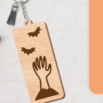 Intra απο ξύλο plywood Χρώμα wenge 3mm-4mm πάχος - με μπρελόκ αποκριών Δίασταση 4x4 cm INTRAFABR-108374562 - Image 2