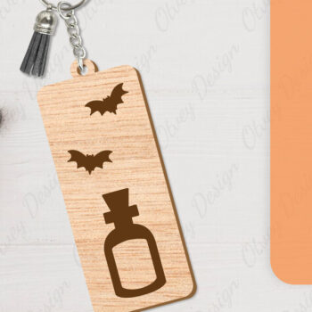 Intra απο ξύλο plywood Χρώμα wenge 3mm-4mm πάχος - με μπρελόκ αποκριών Δίασταση 4x4 cm INTRAFABR-108374562 - Image 6